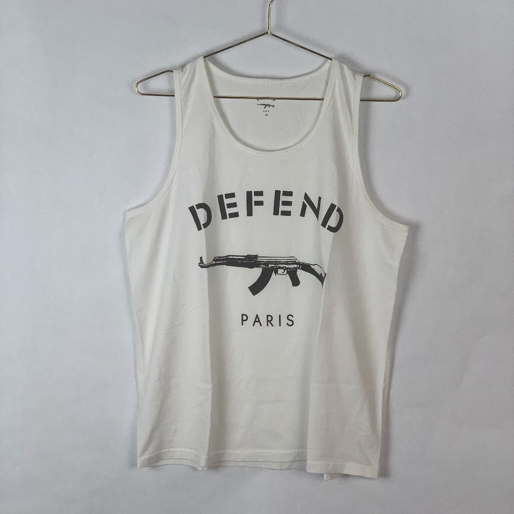 Defend Paris Mens Size M White Tank Top
